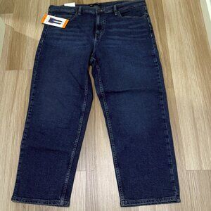 Calvin Klein Women High Rise Straight Leg Jean | Dark Blue | Sz-16